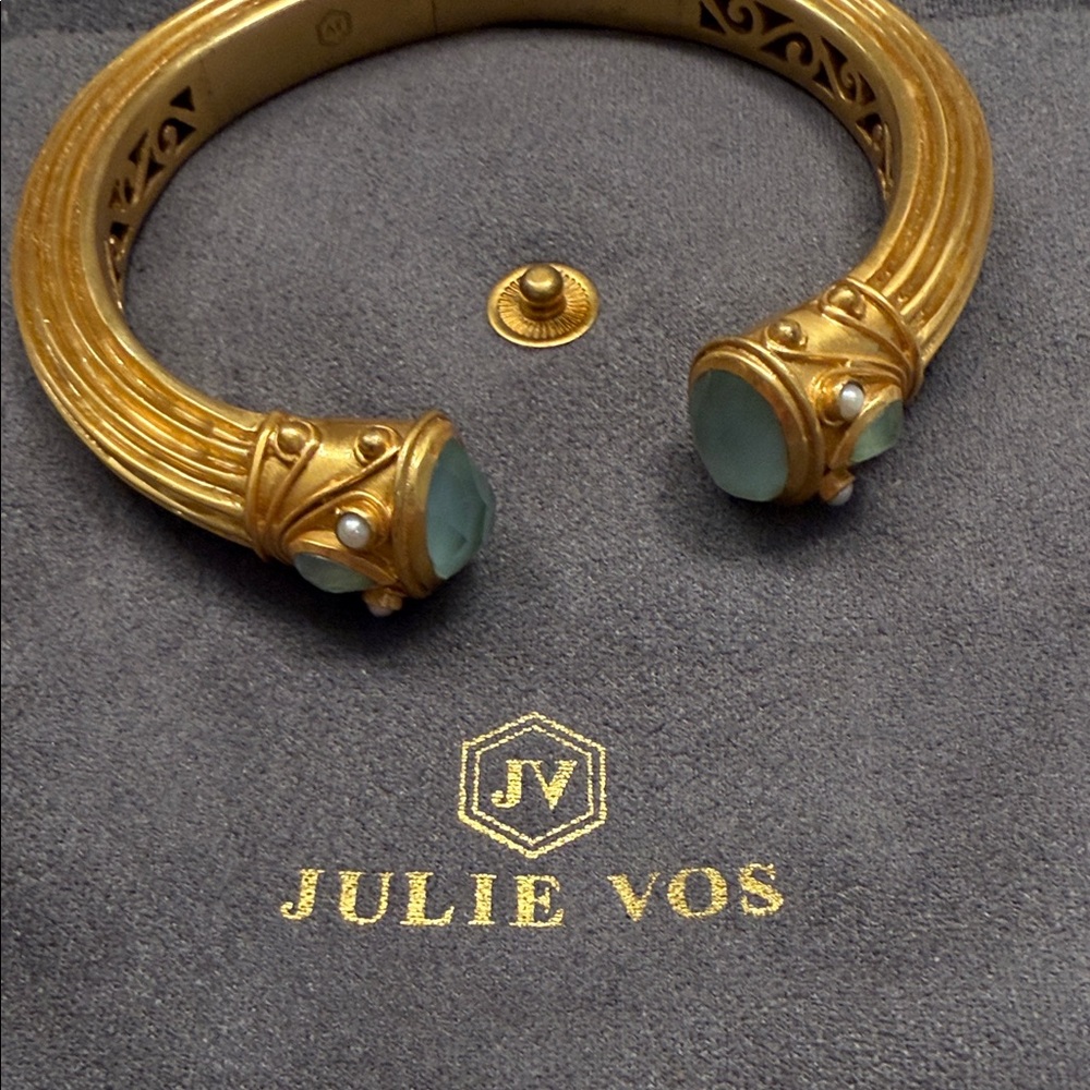 Julie Vos Gold Bracelet with Green Accents